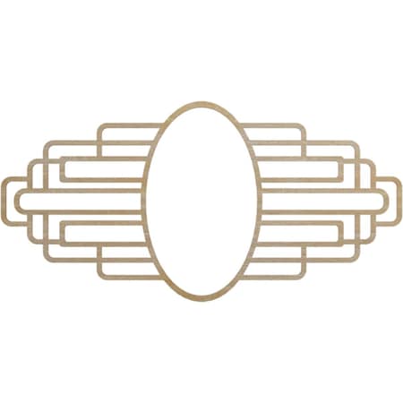Ekena Millwork Elizabeth Wood Fretwork Pierced Medallion, 34"W x 17"H x 9 3/8"IW x 16 1/8"IH x 1/4"T, Hickory CMWP34X17X0250EBHI